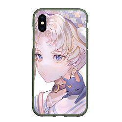 Чехол iPhone XS Max матовый Sailor Moon Усаги Цукино, цвет: 3D-темно-зеленый