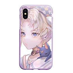 Чехол iPhone XS Max матовый Sailor Moon Усаги Цукино, цвет: 3D-сиреневый