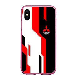 Чехол iPhone XS Max матовый Mitsubishi red uniform, цвет: 3D-малиновый