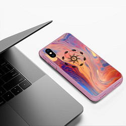 Чехол iPhone XS Max матовый Тибетский символ тульпы, цвет: 3D-розовый — фото 2