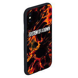 Чехол iPhone XS Max матовый System of a Down red lava, цвет: 3D-черный — фото 2