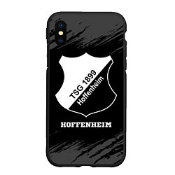 Чехол iPhone XS Max матовый Hoffenheim sport на темном фоне, цвет: 3D-черный