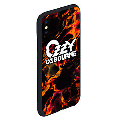 Чехол iPhone XS Max матовый Ozzy Osbourne red lava, цвет: 3D-черный — фото 2