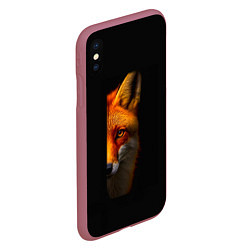 Чехол iPhone XS Max матовый Морда рыжей лисы, цвет: 3D-малиновый — фото 2