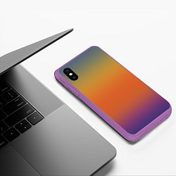 Чехол iPhone XS Max матовый Градиент цвета заката, цвет: 3D-фиолетовый — фото 2