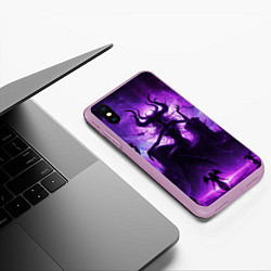 Чехол iPhone XS Max матовый Бог удовольствий Слаанеш нейросеть, цвет: 3D-сиреневый — фото 2