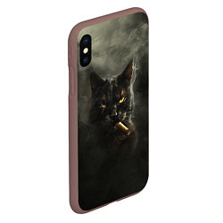 Чехол iPhone XS Max матовый Кот - Бегемот, цвет: 3D-коричневый — фото 2