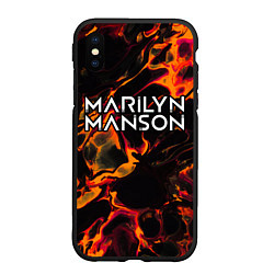 Чехол iPhone XS Max матовый Marilyn Manson red lava, цвет: 3D-черный