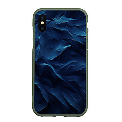 Чехол iPhone XS Max матовый Синие глубокие абстрактные волны