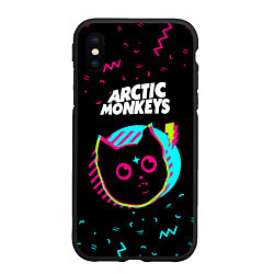 Чехол iPhone XS Max матовый Arctic Monkeys - rock star cat, цвет: 3D-черный