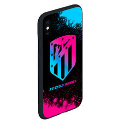 Чехол iPhone XS Max матовый Atletico Madrid - neon gradient, цвет: 3D-черный — фото 2