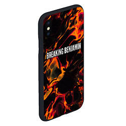 Чехол iPhone XS Max матовый Breaking Benjamin red lava, цвет: 3D-черный — фото 2