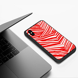 Чехол iPhone XS Max матовый Упавшая полоска, цвет: 3D-черный — фото 2