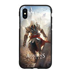 Чехол iPhone XS Max матовый Assassins creed старинный город, цвет: 3D-черный