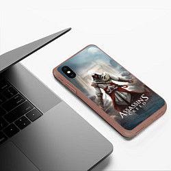 Чехол iPhone XS Max матовый Assassins creed poster game, цвет: 3D-коричневый — фото 2