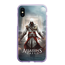 Чехол iPhone XS Max матовый Assassins creed poster game, цвет: 3D-светло-сиреневый