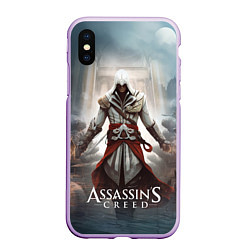 Чехол iPhone XS Max матовый Assassins creed poster game, цвет: 3D-сиреневый