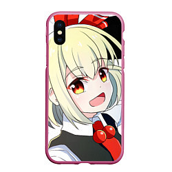 Чехол iPhone XS Max матовый Touhou Project Rumia happy, цвет: 3D-малиновый