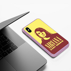 Чехол iPhone XS Max матовый Kurt Cobain Nirvana, цвет: 3D-сиреневый — фото 2