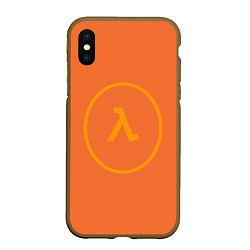 Чехол iPhone XS Max матовый Half-Life оранжевый, цвет: 3D-коричневый