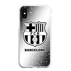 Чехол iPhone XS Max матовый Barcelona sport на светлом фоне, цвет: 3D-белый