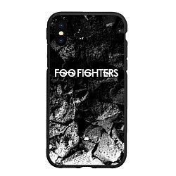 Чехол iPhone XS Max матовый Foo Fighters black graphite, цвет: 3D-черный