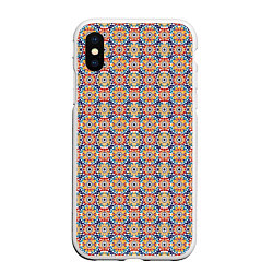 Чехол iPhone XS Max матовый Марокканская мозаика цветочный узор, цвет: 3D-белый