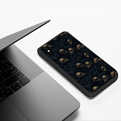 Чехол iPhone XS Max матовый Черепа в кустах, цвет: 3D-черный — фото 2