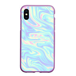 Чехол iPhone XS Max матовый Жидкая абстракция, цвет: 3D-фиолетовый