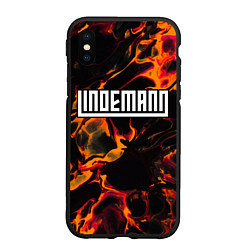 Чехол iPhone XS Max матовый Lindemann red lava, цвет: 3D-черный