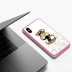 Чехол iPhone XS Max матовый Bendy and the Ink Machine dagames, цвет: 3D-малиновый — фото 2