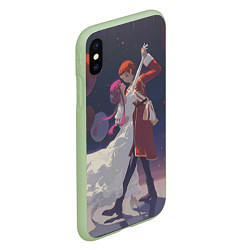 Чехол iPhone XS Max матовый Sousou no Frieren Fern Stark Love dance, цвет: 3D-салатовый — фото 2