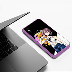 Чехол iPhone XS Max матовый Демон бомба Резе, цвет: 3D-фиолетовый — фото 2