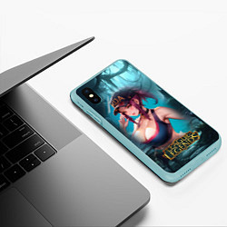 Чехол iPhone XS Max матовый League Of Legends Akali Kda, цвет: 3D-мятный — фото 2