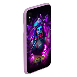 Чехол iPhone XS Max матовый League Of Legends Akali Kda, цвет: 3D-сиреневый — фото 2