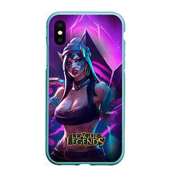 Чехол iPhone XS Max матовый League of Legends Kaisa Kda style, цвет: 3D-мятный