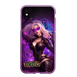 Чехол iPhone XS Max матовый League of Legends Kaisa Kda style, цвет: 3D-фиолетовый