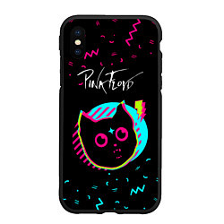 Чехол iPhone XS Max матовый Pink Floyd - rock star cat, цвет: 3D-черный
