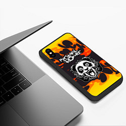 Чехол iPhone XS Max матовый My Chemical Romance рок панда и огонь, цвет: 3D-черный — фото 2