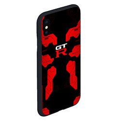 Чехол iPhone XS Max матовый Nissan GTR - Cyber red, цвет: 3D-черный — фото 2