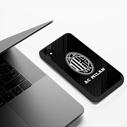 Чехол iPhone XS Max матовый AC Milan sport на темном фоне, цвет: 3D-черный — фото 2