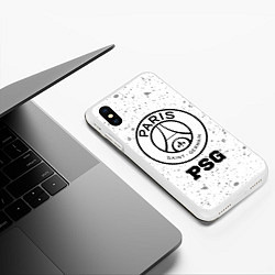 Чехол iPhone XS Max матовый PSG sport на светлом фоне, цвет: 3D-белый — фото 2