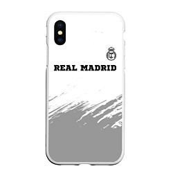 Чехол iPhone XS Max матовый Real Madrid sport на светлом фоне посередине