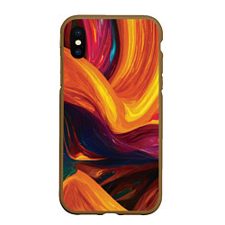 Чехол iPhone XS Max матовый Цветная абстракция colorful, цвет: 3D-коричневый