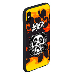 Чехол iPhone XS Max матовый Slayer рок панда и огонь, цвет: 3D-черный — фото 2