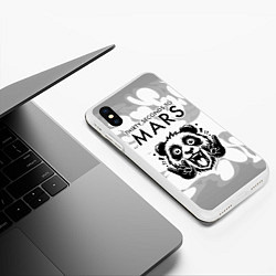 Чехол iPhone XS Max матовый Thirty Seconds to Mars рок панда на светлом фоне, цвет: 3D-белый — фото 2