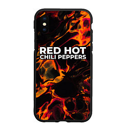 Чехол iPhone XS Max матовый Red Hot Chili Peppers red lava, цвет: 3D-черный