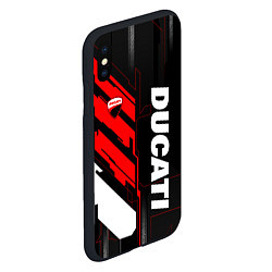 Чехол iPhone XS Max матовый Ducati - красный технологический, цвет: 3D-черный — фото 2