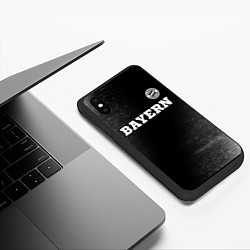Чехол iPhone XS Max матовый Bayern sport на темном фоне посередине, цвет: 3D-черный — фото 2