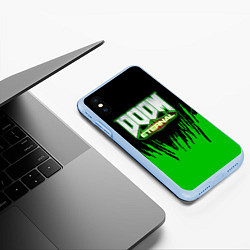 Чехол iPhone XS Max матовый Doom, цвет: 3D-голубой — фото 2